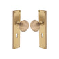 Beehive Reeded Mortice Knob on Plate by M Marcus - Heritage Brass