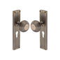 Beehive Reeded Mortice Knob on Plate by M Marcus - Heritage Brass