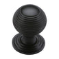 Reeded Cabinet Knob with Base by M Marcus - Heritage Brass