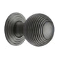 Reeded Cabinet Knob with Base by M Marcus - Heritage Brass