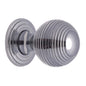 Reeded Cabinet Knob with Base by M Marcus - Heritage Brass
