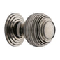 Reeded Cabinet Knob with Base by M Marcus - Heritage Brass