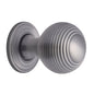 Reeded Cabinet Knob with Base by M Marcus - Heritage Brass