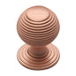 Reeded Cabinet Knob with Base by M Marcus - Heritage Brass