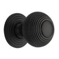 Reeded Cabinet Knob with Base by M Marcus - Heritage Brass