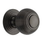 Reeded Cabinet Knob with Base by M Marcus - Heritage Brass