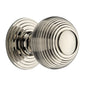 Reeded Cabinet Knob with Base by M Marcus - Heritage Brass