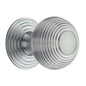 Reeded Cabinet Knob with Base by M Marcus - Heritage Brass