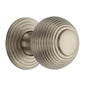 Reeded Cabinet Knob with Base by M Marcus - Heritage Brass
