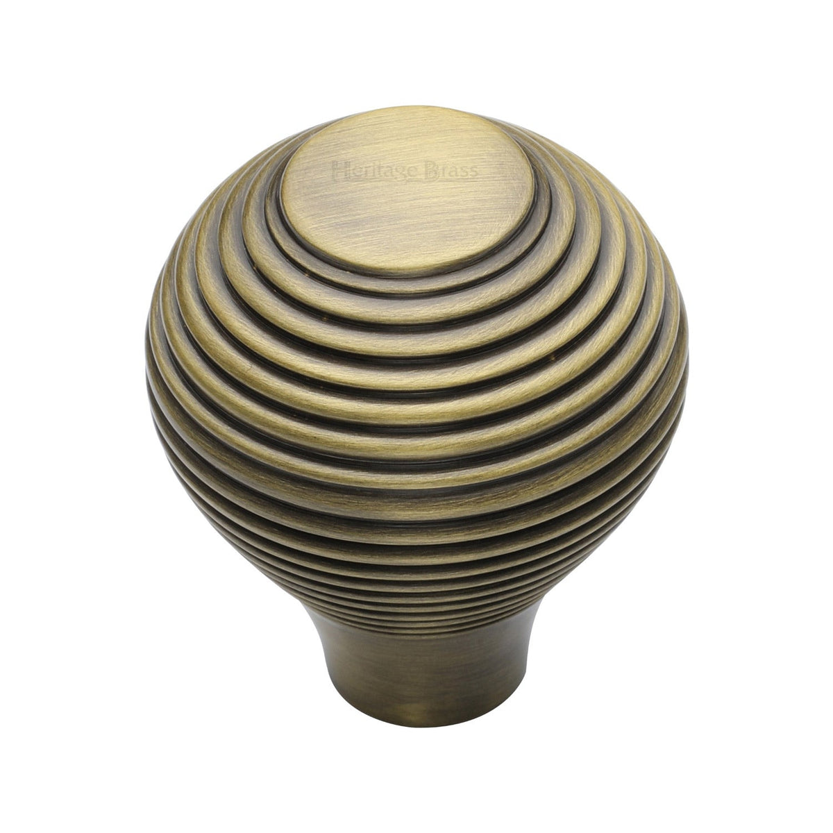Reeded Cabinet Knob by M Marcus - Heritage Brass