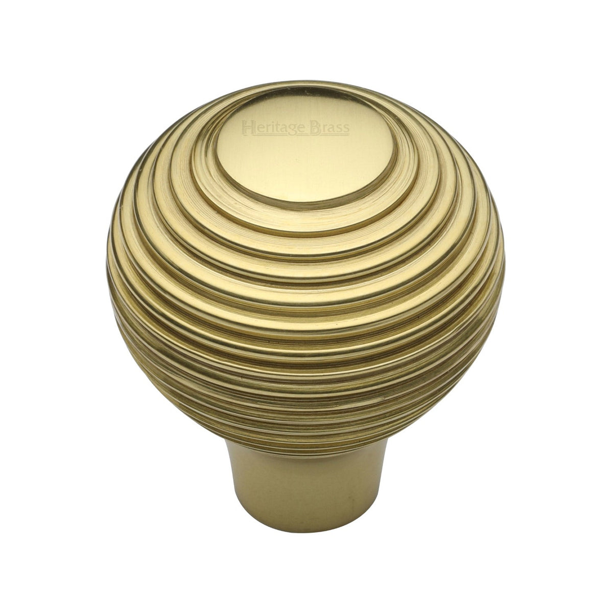 Reeded Cabinet Knob by M Marcus - Heritage Brass