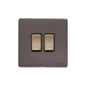 Verona Range Switches & Sockets - 2 Gang Rocker Switch by Heritage Brass By M-Marcus