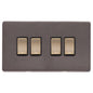 Verona Range Switches & Sockets - 4 Gang Rocker Switch by Heritage Brass By M-Marcus
