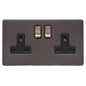 Verona Range Switches & Sockets - Double Socket (13 Amp) by Heritage Brass By M-Marcus