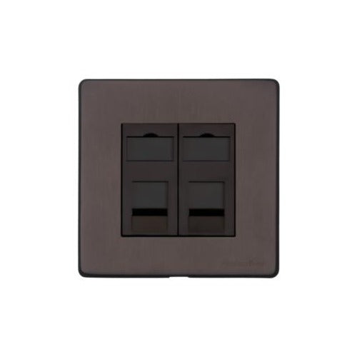 Verona Range Switches & Sockets - 2 Gang Secondary Line Socket by Heritage Brass By M-Marcus
