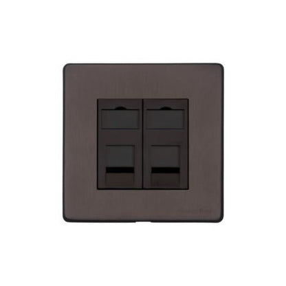 Verona Range Switches & Sockets - 2 Gang CAT6 by Heritage Brass By M-Marcus