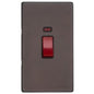 Verona Range Switches & Sockets - 45A DP Cooker Switch with Neon (tall plate) by Heritage Brass By M-Marcus