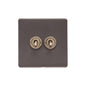 Verona Range Switches & Sockets - 2 Gang Toggle Switch by Heritage Brass By M-Marcus