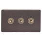 Verona Range Switches & Sockets - 3 Gang Toggle Switch by Heritage Brass By M-Marcus