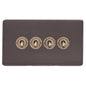Verona Range Switches & Sockets - 4 Gang Toggle Switch by Heritage Brass By M-Marcus