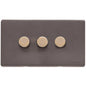Verona Range Switches & Sockets - 3 Gang Dimmer 250 watts (Compatible with halogen/ incandescent bulbs) by Heritage Brass By M-Marcus