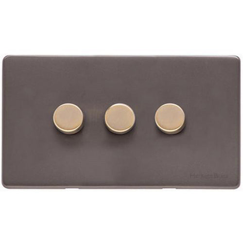Verona Range Switches & Sockets - 3 Gang Dimmer 400 watts (Compatible with halogen/ incandescent bulbs) by Heritage Brass By M-Marcus