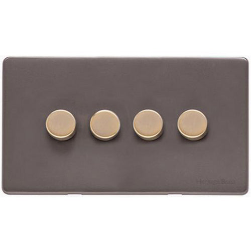 Verona Range Switches & Sockets - 4 Gang Dimmer 400 watts(Compatible with halogen/ incandescent bulbs) by Heritage Brass By M-Marcus