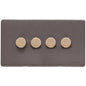 Verona Range Switches & Sockets - 4 Gang Dimmer 400 watts(Compatible with halogen/ incandescent bulbs) by Heritage Brass By M-Marcus
