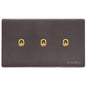 Verona Range Switches & Sockets - 3 Gang Stockholm Toggle by Heritage Brass By M-Marcus