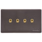 Verona Range Switches & Sockets - 4 Gang Stockholm Toggle by Heritage Brass By M-Marcus