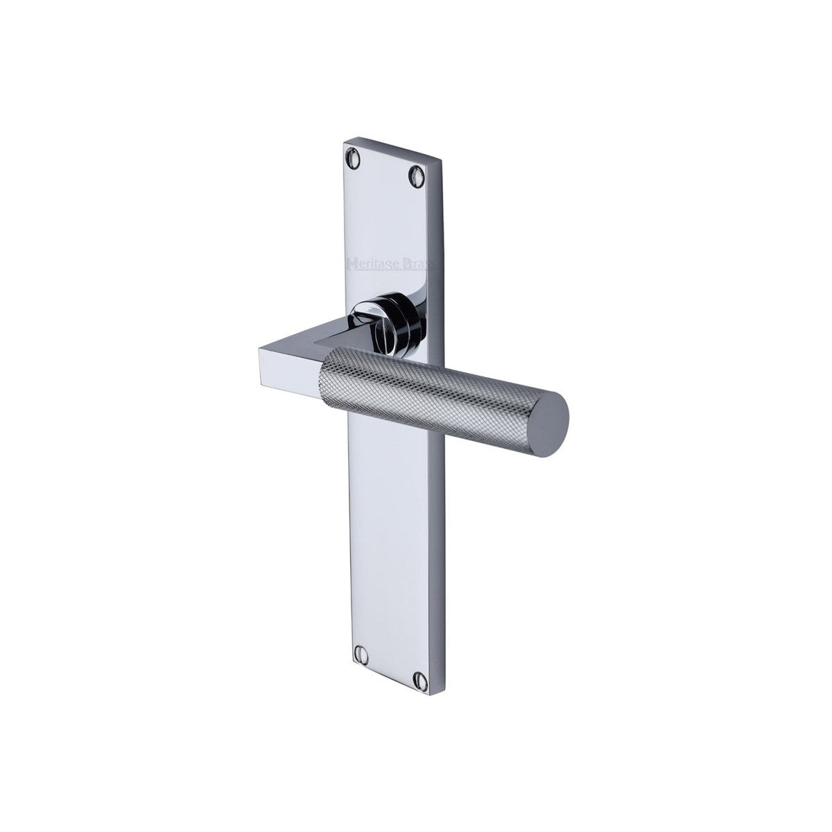 Bauhaus Knurled Door Handle on Plate by M Marcus - Heritage Brass