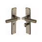 Bauhaus Knurled Door Handle on Plate by M Marcus - Heritage Brass