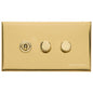 Winchester Range Polished Brass Switches & Sockets, W01 - 3G Mixed Toggle Dimmer Switch 1xToggle 2xTED by Heritage Brass By M-Marcus