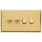 Winchester Range Polished Brass Switches & Sockets, W01 - 4G Mixed Toggle Dimmer Switch 2xToggle 2xTED by Heritage Brass By M-Marcus