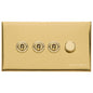 Winchester Range Polished Brass Switches & Sockets, W01 - 4G Mixed Toggle Dimmer Switch 3xToggle 1xTED by Heritage Brass By M-Marcus