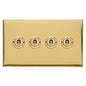 Winchester Range Polished Brass Switches & Sockets, W01 - 4 Gang Toggle Switch by Heritage Brass By M-Marcus