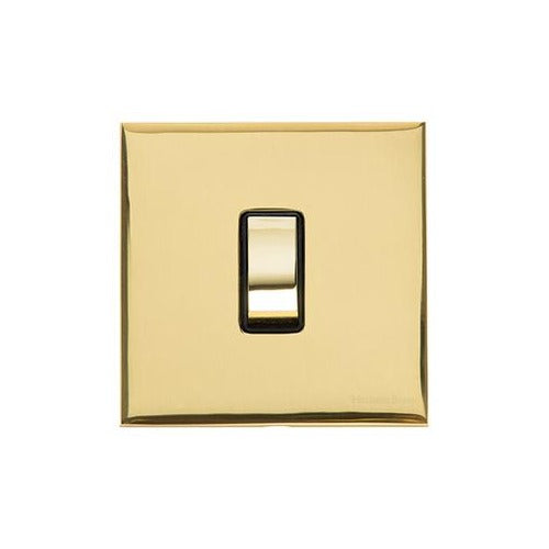 Winchester Range Polished Brass Switches & Sockets, W01 - 1 Gang Intermediate Rocker Switch by Heritage Brass By M-Marcus