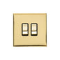 Winchester Range Polished Brass Switches & Sockets, W01 - 2 Gang Rocker Switch by Heritage Brass By M-Marcus