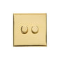 Winchester Range Polished Brass Switches & Sockets, W01 - 2 Gang TED Dimmer (Compatible with LED Lamps) by Heritage Brass By M-Marcus