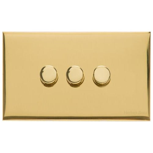 Winchester Range Polished Brass Switches & Sockets, W01 - 3G Multi Location Secondary Dimmer by Heritage Brass By M-Marcus