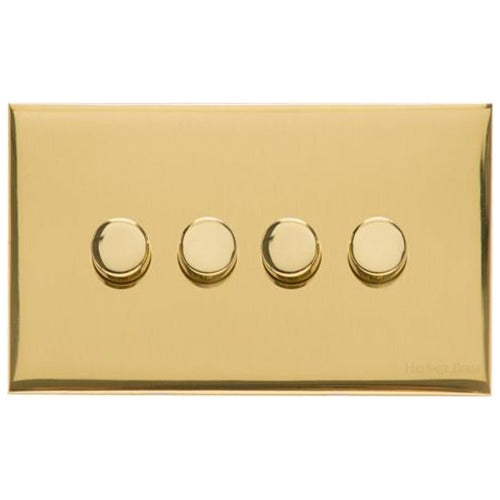 Winchester Range Polished Brass Switches & Sockets, W01 - 4G Multi Location Primary Dimmer by Heritage Brass By M-Marcus
