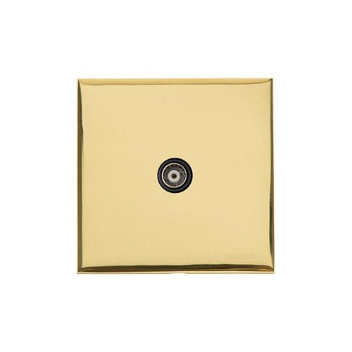 Winchester Range Polished Brass Switches & Sockets, W01 - 1 Gang Non-Isolated TV Coaxial Socket by Heritage Brass By M-Marcus