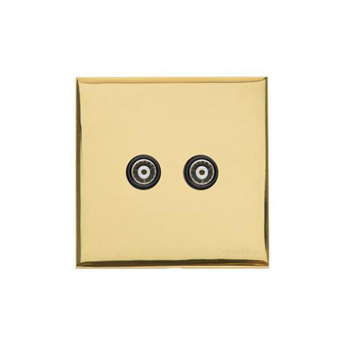 Winchester Range Polished Brass Switches & Sockets, W01 - TV/FM Diplexed Socket by Heritage Brass By M-Marcus
