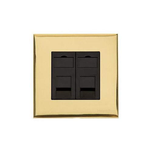 Winchester Range Polished Brass Switches & Sockets, W01 - 2 Gang RJ45 by Heritage Brass By M-Marcus