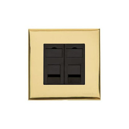 Winchester Range Polished Brass Switches & Sockets, W01 - 2 Gang CAT6 by Heritage Brass By M-Marcus