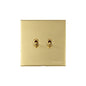 Winchester Range Polished Brass Switches & Sockets, W01 - 2 Gang Stockholm Toggle by Heritage Brass By M-Marcus
