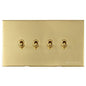 Winchester Range Polished Brass Switches & Sockets, W01 - 4 Gang Stockholm Toggle by Heritage Brass By M-Marcus