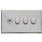 Winchester Range Polished Chrome Switches & Sockets, W02 - 4G Mixed Toggle Dimmer Switch 1xToggle 3xTED by Heritage Brass By M-Marcus