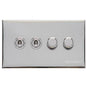 Winchester Range Polished Chrome Switches & Sockets, W02 - 4G Mixed Toggle Dimmer Switch 2xToggle 2xTED by Heritage Brass By M-Marcus