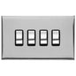 Winchester Range Polished Chrome Switches & Sockets, W02 - 4 Gang Rocker Switch by Heritage Brass By M-Marcus
